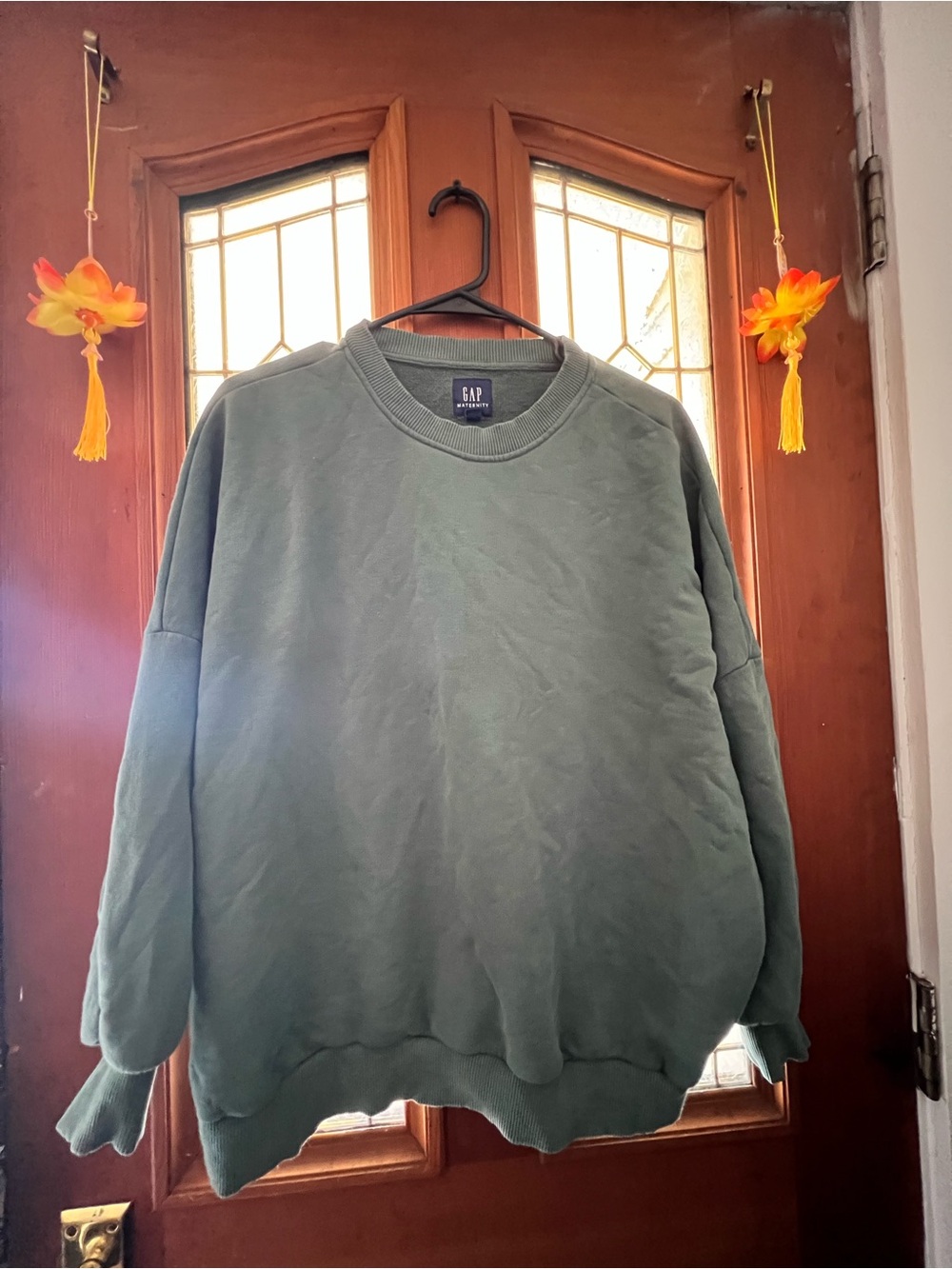 GAP Olive Green Maternity Crewneck Sweatshirt